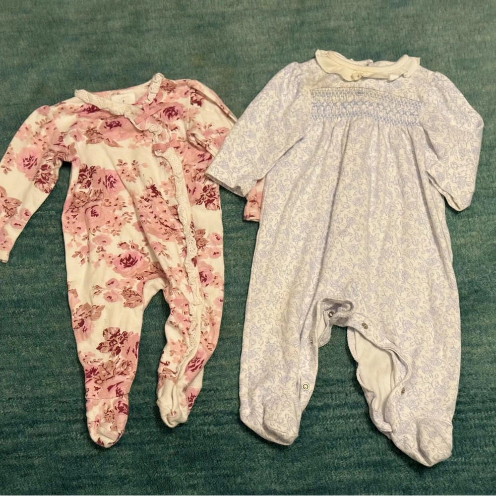 Little Me Floral and Patterned Kids Pajama Set 9 months